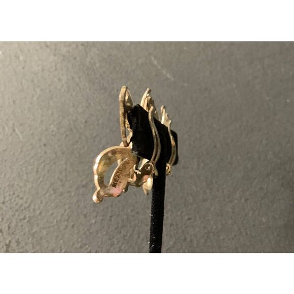 Mexico TB-232 925 Sterling etched Butterfly earrings, Vintage - Picture 3 of 5